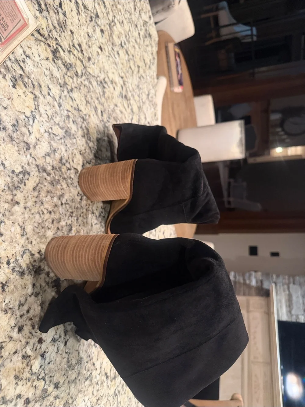 Women's Black Suede Knee-High Block Heel Boots new. From Vici. 8.5 women’s